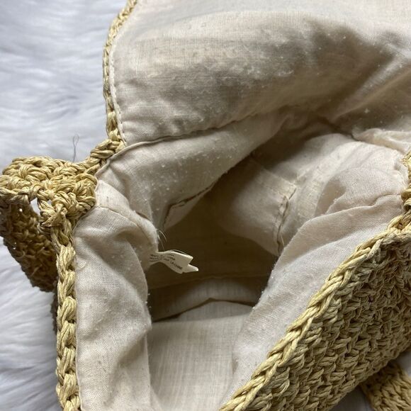 Wicker Boho Hobo Crossbody Bag Purse Yellow - Picture 5 of 6